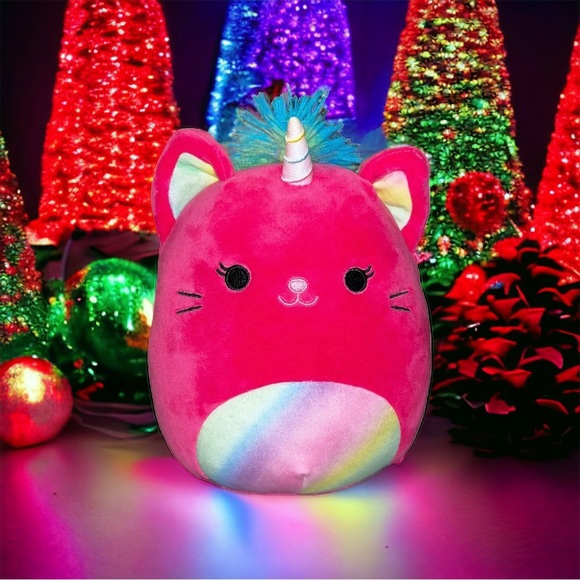 Squishmallow 8” Lizette the pink Caticorn with rainbow Mane and Belly Plush - Picture 1 of 12